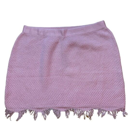 Prettylittlething Plus Pink Raw Hem Knit skirt sz 20 NWT - Picture 4 of 9